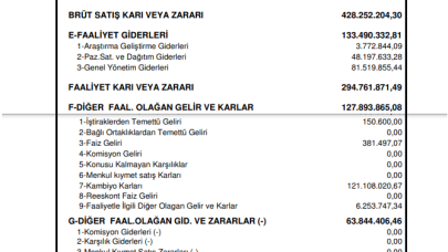 DOKTA: Döktaş Dökümcülük Gelir Tablosu Zarar Yazdı