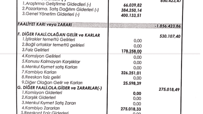 TKURU: Taze Kuru Gelir Tablosu Zarar Yazdı