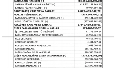 DOAS: Doğuş Otomotiv Gelir Tablosu 829 Milyon TL Kar Yazdı