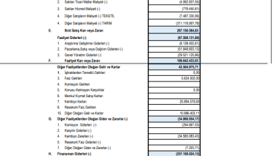 MNDRS: Menderes Tekstil Gelir Tablosu Kar Yazdı