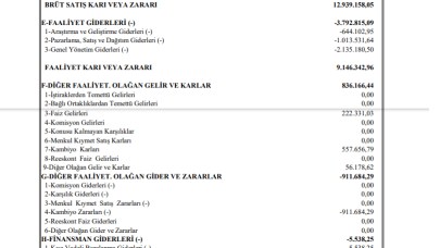 POLTK: Politeknik Gelir Tablosu Kar Yazdı