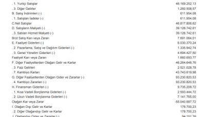UTPYA: Utopya Gelir Tablosu 54 Milyon TL Zarar Yazdı