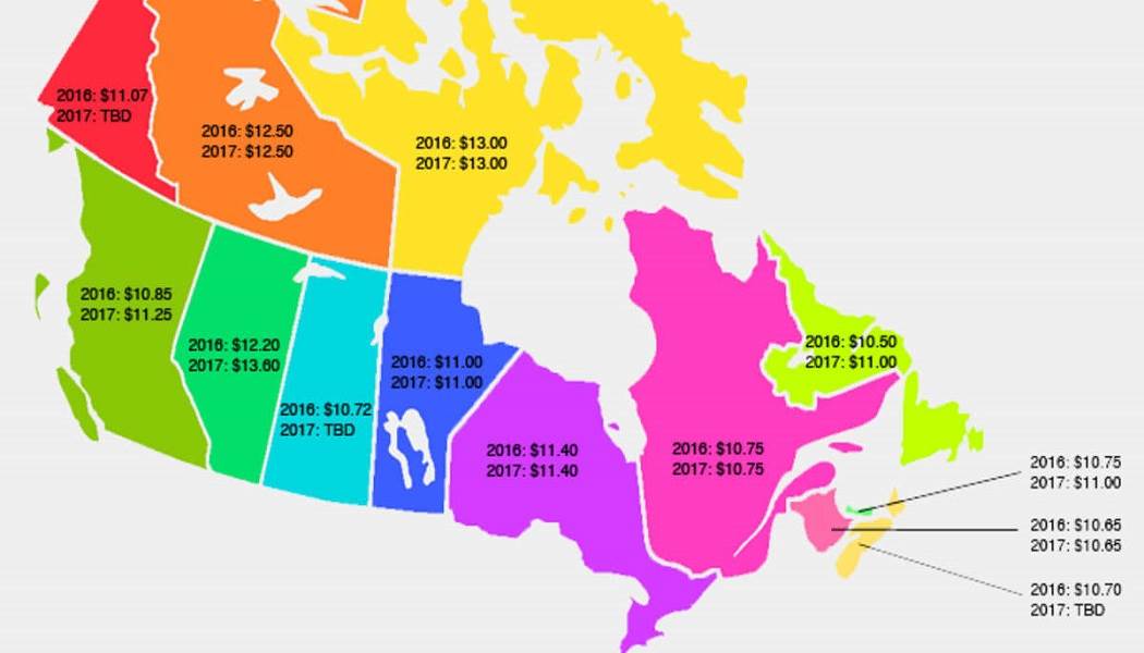 Kanada Aylık Asgari Ücret 2019